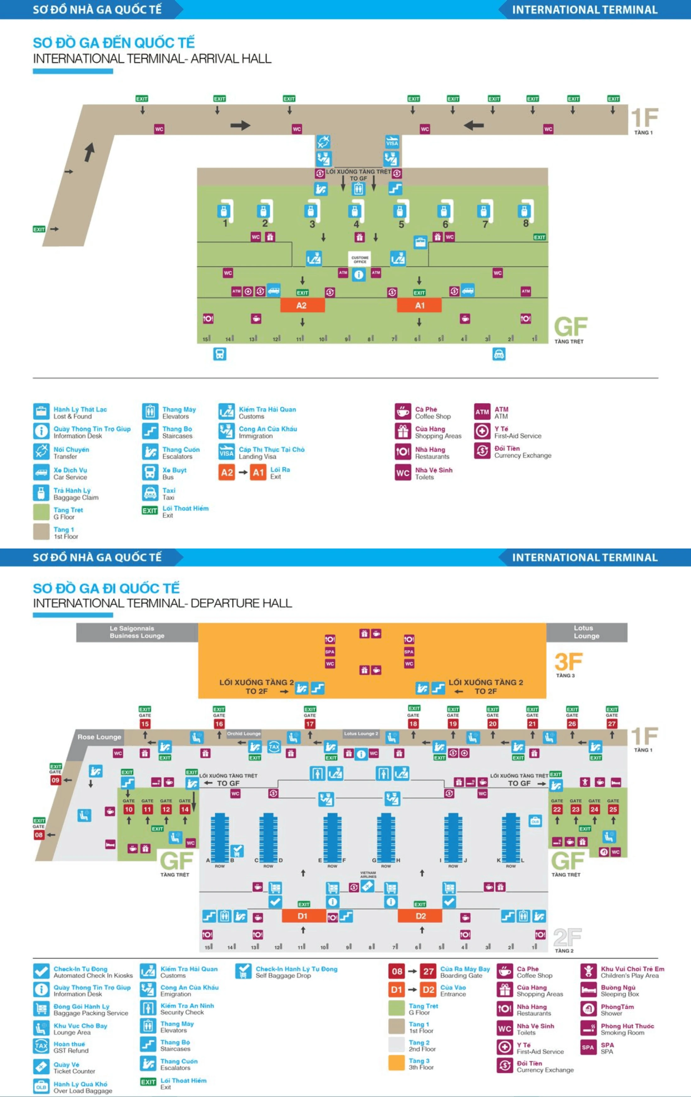 Tan Son Nhat International Airport Terminal 2 International Map 2024-2026