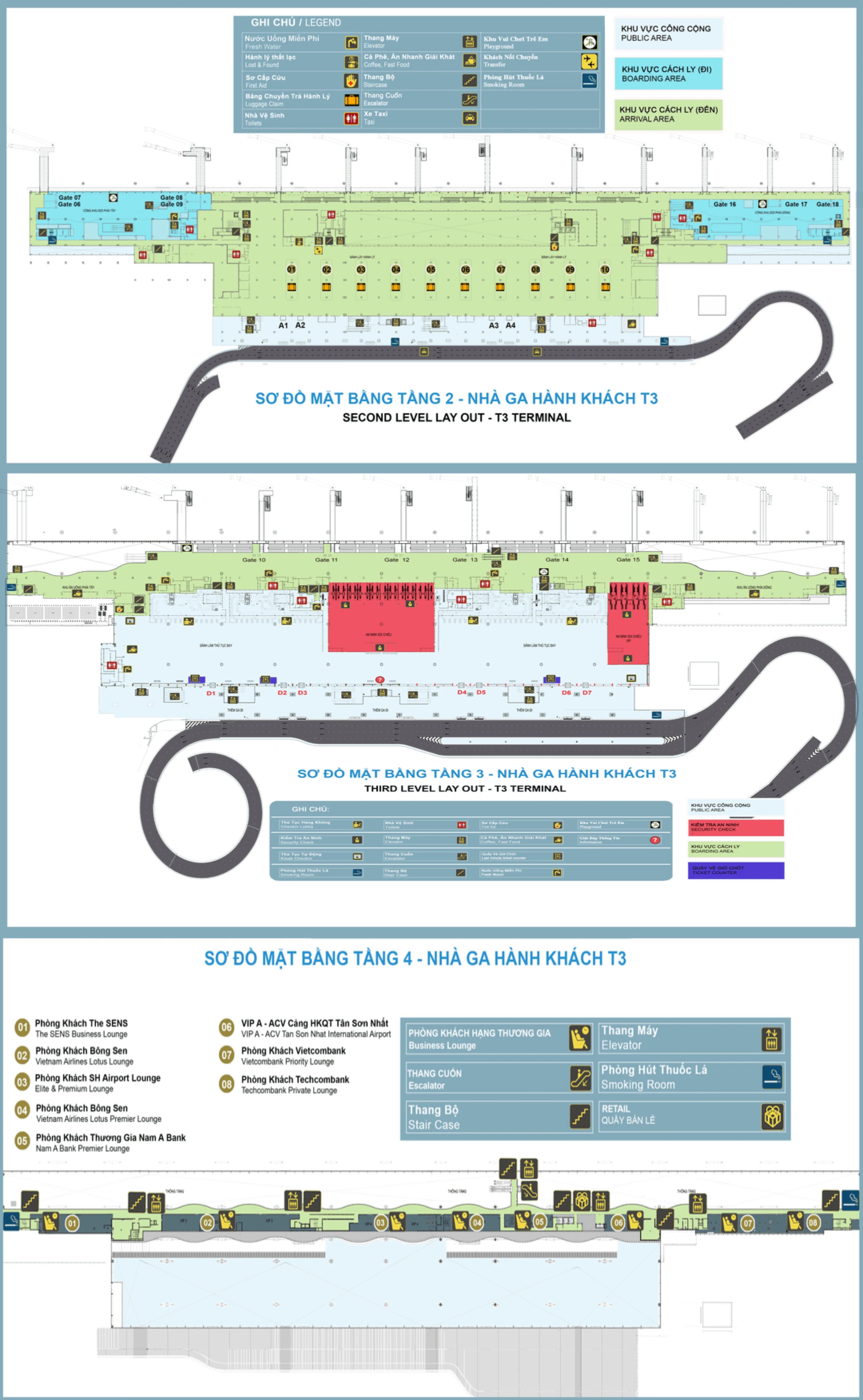 Tan Son Nhat International Airport Terminal 3 Domestic Map 2024-2026